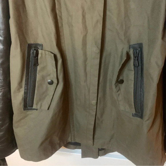 Danier Green Black Jacket Leather Sleeves 2XS - Picture 11 of 12